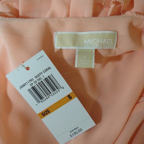 AM Michael Kors Pink Ruffled Tiered Midi Maxi Dress NWT S Coquette Feminine Cute - Picture 10 of 13